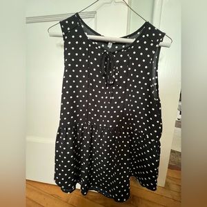 Black and white polka dot top by Q&A!